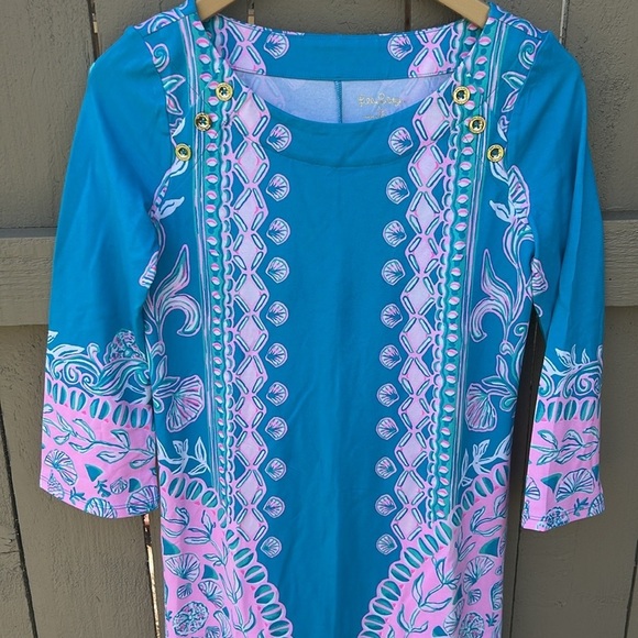 NWT Lily Pulitzer Tana Dress UPF 50 T Shirt Dress Vacation Beach Cruise Coastal - Picture 2 of 10
